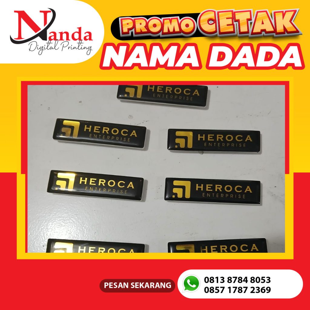 Jasa Cetak Cepat Nama Dada di Jakarta